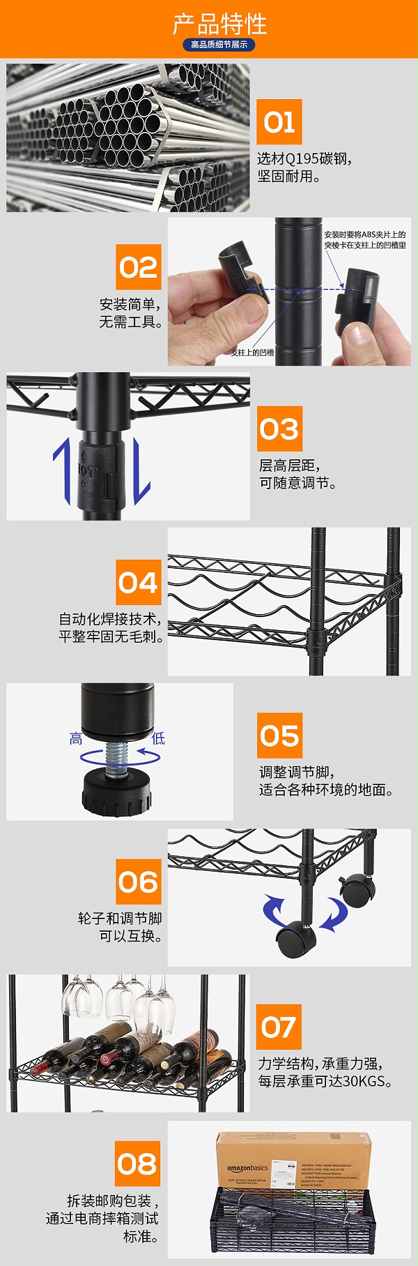 黑色酒架网19管