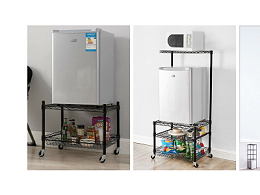 金属冰箱层架 冰箱收纳置物架 带收纳篮多功能多款式冰箱置物架