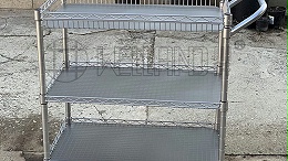 出口德国-三层电子车间物料周转车-金属线网镀铬小车-案例分享-川井