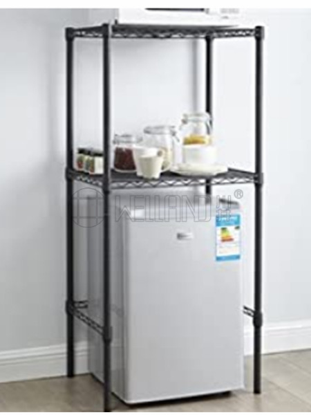 落地式金属简易冰箱层架 可拆卸厨房置物架