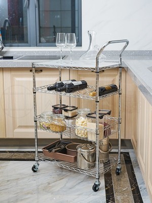 厨房用多功能四层金属小餐车