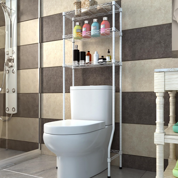 浴室马桶置物架-厕所收纳层架-如厕收纳置物架-浴室物品整理铁制置物架